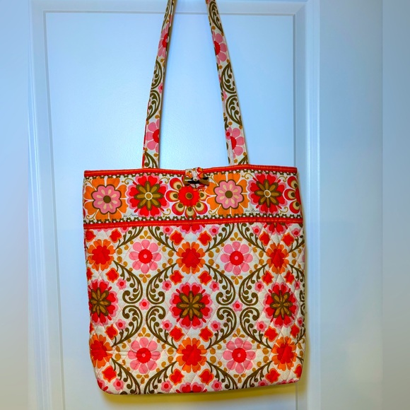 Vera Bradley Folkloric print large tote purse shoulder bag - Picture 2 of 9